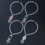 Wholesale luxury zircon set with sparkling necklace and 925 silver needle earrings from JuneJewelry.com – premium bridal jewelry for bulk buyers.