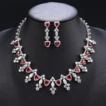 Wholesale copper zircon jewelry set with true gold plating and marquise-cut white stones from JuneJewelry.com – premium quality bridal jewelry for bulk purchase.