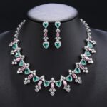 Wholesale copper zircon jewelry set with true gold plating and marquise-cut white stones from JuneJewelry.com – premium quality bridal jewelry for bulk purchase.