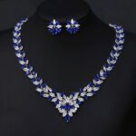 Wholesale zircon jewelry set with true gold plating and marquise-cut white stones from JuneJewelry.com – premium quality bridal jewelry for bulk purchase.
