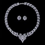 Wholesale zircon jewelry set with true gold plating and marquise-cut white stones from JuneJewelry.com – premium quality bridal jewelry for bulk purchase.