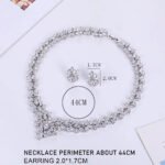 Wholesale zircon jewelry set with true gold plating and marquise-cut white stones from JuneJewelry.com – premium quality bridal jewelry for bulk purchase.