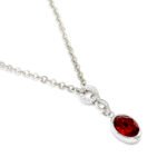 Sparkling white gold plated Swarovski element oval crystal pendant necklace for office, daily, and travel wear, wholesale from junejewelry.com.