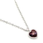 Wholesale Swarovski element heart crystal necklace: heart-shaped crystal pendant on a real gold plated copper chain for daily wear.