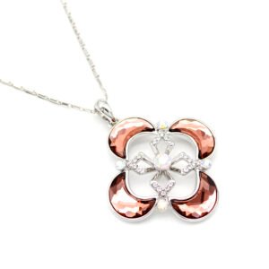 Swarovski Element Snowflake Crystal Necklace, Vintage Rhodium Plated Brass Pendant, Fashion Jewelry Wholesale.
