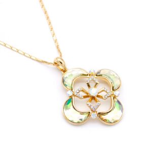 Swarovski Element Snowflake Crystal Necklace, Vintage Rhodium Plated Brass Pendant, Fashion Jewelry Wholesale.