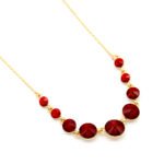 High-quality white gold plated Swarovski element mixed size round crystal half tennis necklace for wholesale at junejewelry.com.