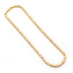 Luxury round Swarovski element crystal tennis necklace in blue, white, and yellow for wholesale at junejewelry.com.