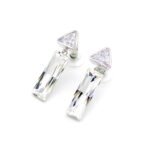 Wholesale Swarovski element rectangle jewelry set: rectangle crystal necklace, matching earrings, ring, and bracelet in real gold plated copper.