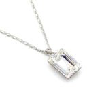 Elegant rectangle white Swarovski element crystal jewelry set, white gold plated copper for wholesale.
