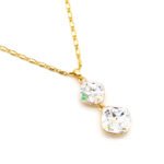 Minimalist white square Swarovski element crystal jewelry set for daily wear, gold plated copper wholesale.