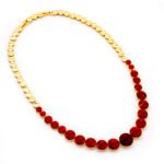 Classic round Swarovski element crystal tennis necklace with 18k gold plating for wholesale at junejewelry.com.