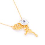 Wholesale Swarovski element butterfly necklace in real gold plated copper, cute animal pendant jewelry for daily wear from JuneJewelry.