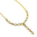 Elegant gold plated Swarovski element crystal teardrop Y necklace for wholesale from junejewelry.com.
