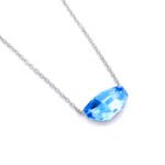 Stunning Swarovski element irregular crystal necklace, shimmering unique organic pendant available in multi-colors with real gold plating.