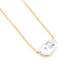 Stunning Swarovski element irregular crystal necklace, shimmering unique organic pendant available in multi-colors with real gold plating.