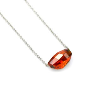 Stunning Swarovski element irregular crystal necklace, shimmering unique organic pendant available in multi-colors with real gold plating.