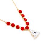 Wholesale Swarovski element Buddha necklace in 18K real gold plating, spiritual crystal pendant for daily wear and parties, JuneJewelry exclusive.