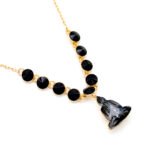 Wholesale Swarovski element Buddha necklace in 18K real gold plating, spiritual crystal pendant for daily wear and parties, JuneJewelry exclusive.