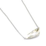 Dainty irregular Swarovski element crystal necklace in gold and white gold plated copper for wholesale fashion jewelry.