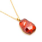 Dainty red irregular Swarovski element crystal necklace in gold and white gold plated copper for fashion jewelry wholesale.