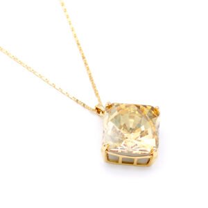 Minimalist square shaped single Swarovski element crystal pendant necklace in multiple colors for fashion jewelry wholesale at junejewelry.com.