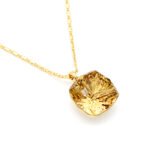 Minimalist square Swarovski element crystal pendant necklace in various colors for jewelry wholesale from junejewelry.com.