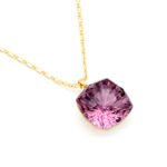 Minimalist square Swarovski element crystal pendant necklace in various colors for jewelry wholesale from junejewelry.com.