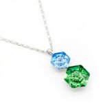 Wholesale Swarovski element silver crystal necklace, white gold plated copper hexagon pendant, minimalist daily wear jewelry for women, JuneJewelry unique design.