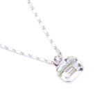 Minimalist Swarovski element crystal rectangle necklace with white gold plating for daily wear - Wholesale jewelry from junejewelry.com