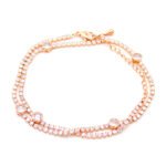 Wholesale tennis zircon bracelet with 18K gold plated copper and round-cut brilliant stones from JuneJewelry.com – luxury fashion jewelry for bulk purchase.