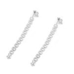 Wholesale luxury zircon earrings with 18K gold plated copper and geometric drop design from JuneJewelry.com – premium fashion jewelry for bulk purchase.