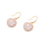 Wholesale long tassel earrings with gold plated copper and shimmering zircon stones from JuneJewelry.com – unique serpentine fashion jewelry for bulk purchase.