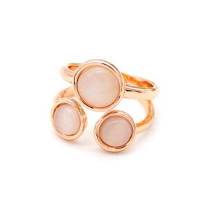 Wholesale cat eye ring with a round luminous stone on rose gold plated alloy from JuneJewelry.com – unique fashion jewelry for bulk orders.