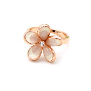 Wholesale cat eye ring with luminous stones on rose gold plated alloy from JuneJewelry.com – unique fashion jewelry for bulk.