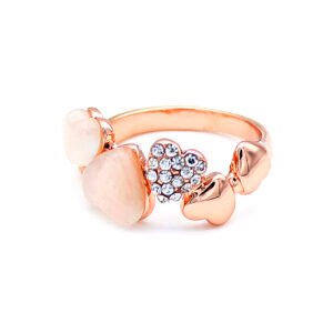 Wholesale cat eye ring collection featuring butterfly, heart, and geometric designs in rose gold plated alloy from JuneJewelry.com – unique fashion jewelry for bulk orders.