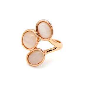 Wholesale alloy cats eye ring with a luminous round stone and rose gold plating from JuneJewelry.com – unique fashion jewelry for bulk orders.