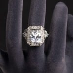 Wholesale adjustable zircon ring with real gold plating on copper from JuneJewelry.com – open band fashion jewelry for bulk orders.