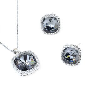 Wholesale Crystal Jewelry Set with Swarovski element stones on platinum plated brass from JuneJewelry.com – unique fashion jewelry for bulk orders.