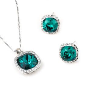 Wholesale Crystal Jewelry Set with Swarovski element stones on platinum plated brass from JuneJewelry.com – unique fashion jewelry for bulk orders.