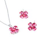 Wholesale Swarovski Jewelry Set with platinum plated copper pendant and earrings from JuneJewelry.com.