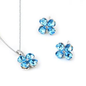 Wholesale Swarovski Jewelry Set with platinum plated copper pendant and earrings from JuneJewelry.com.