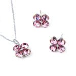 Wholesale Swarovski Jewelry Set with platinum plated copper pendant and earrings from JuneJewelry.com.
