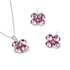 Wholesale Swarovski Jewelry Set with platinum plated copper pendant and earrings from JuneJewelry.com.