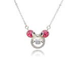 Wholesale Platinum Crystal Necklace featuring a cute animal silhouette with pink Swarovski crystals from JuneJewelry.com.