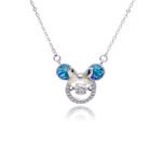 Wholesale Platinum Crystal Necklace featuring a cute animal silhouette with pink Swarovski crystals from JuneJewelry.com.