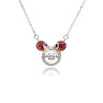 Wholesale Platinum Crystal Necklace featuring a cute animal silhouette with pink Swarovski crystals from JuneJewelry.com.