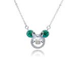 Wholesale Platinum Crystal Necklace featuring a cute animal silhouette with pink Swarovski crystals from JuneJewelry.com.