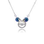 Wholesale Platinum Crystal Necklace featuring a cute animal silhouette with pink Swarovski crystals from JuneJewelry.com.