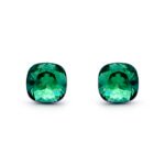 Wholesale aurora crystal earrings with square Swarovski elements and platinum plated copper from JuneJewelry.com – iridescent fashion jewelry for bulk orders.